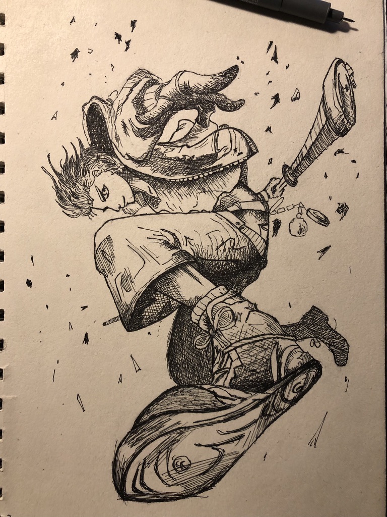 Dynamic character ink drawing